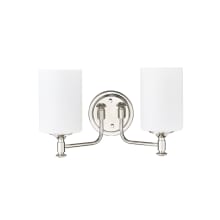 Ailey 2 Light 15" Wide Vanity Light with Frosted Glass Shades
