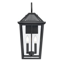 Eston 2 Light 21" Tall Outdoor Wall Sconce with Clear Glass Shade - ADA Compliant