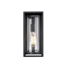 Caleb 13" Tall Outdoor Wall Sconce with Clear Glass Shade - ADA Compliant