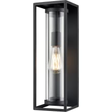 Caleb 17" Tall Outdoor Wall Sconce with Clear Glass Shade - ADA Compliant