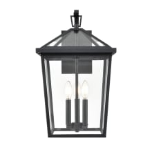 Mensun 3 Light 21" Tall Outdoor Wall Sconce with Clear Glass Shade - ADA Compliant