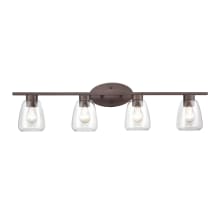 4 Light 34" Wide Vanity Light with Clear Glass Shades