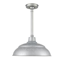 LED RLM Outdoor 17" Warehouse Pendant with 12" Stem Ceiling Mount