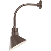 RLM 1 Light Outdoor Wall Sconce with 10" Wide Angle Shade and 13" Gooseneck Stem