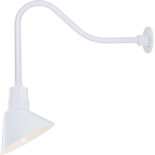 RLM 1 Light Outdoor Wall Sconce with 10" Wide Angle Shade and 23" Gooseneck Stem