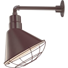 RLM 1 Light Outdoor Wall Sconce with 12" Wide Shade and 13" Gooseneck Stem
