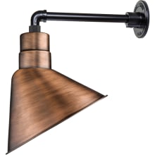 RLM 1 Light Outdoor Wall Sconce with 12" Wide Shade and 13" Gooseneck Stem