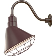 RLM 1 Light Outdoor Wall Sconce with 12" Angle Shade and 14.5" Gooseneck Stem