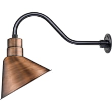 RLM 1 Light Outdoor Wall Sconce with 12" Angle Shade and 21.5" Gooseneck Stem