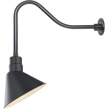 RLM 1 Light Outdoor Wall Sconce with 12" Angle Shade and 23" Gooseneck Stem