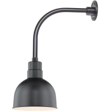 RLM 1 Light Outdoor Wall Sconce with 10" Wide Bowl Shade and 13" Gooseneck Stem