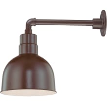 RLM 1 Light Outdoor Wall Sconce with 10" Wide Bowl Shade and 13" Gooseneck Stem