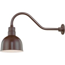 RLM 1 Light Outdoor Wall Sconce with 10" Wide Bowl Shade and 21.5" Gooseneck Stem