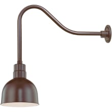 RLM 1 Light Outdoor Wall Sconce with 10" Wide Bowl Shade and 23" Gooseneck Stem