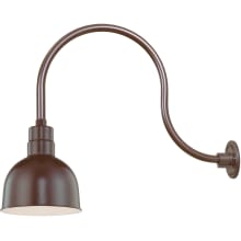 RLM 1 Light Outdoor Wall Sconce with 10" Wide Bowl Shade and 24" Gooseneck Stem