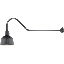 RLM 1 Light Outdoor Wall Sconce with 10" Wide Bowl Shade and 41" Gooseneck Stem