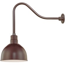 RLM 1 Light Outdoor Wall Sconce with 12" Wide Bowl Shade and 23" Gooseneck Stem