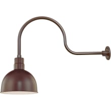 RLM 1 Light Outdoor Wall Sconce with 12" Wide Bowl Shade and 30" Gooseneck Stem