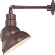 RLM 1 Light Outdoor Wall Sconce with 10" Wide Emblem Shade and 13" Gooseneck Stem