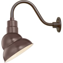 RLM 1 Light Outdoor Wall Sconce with 10" Wide Shade and 14.5" Gooseneck Stem