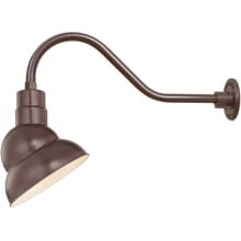 RLM 1 Light Outdoor Wall Sconce with 10" Wide Shade and 21.5" Gooseneck Stem