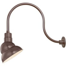 RLM 1 Light Outdoor Wall Sconce with 10" Wide Shade and 24" Gooseneck Stem