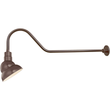 RLM 1 Light Outdoor Wall Sconce with 10" Wide Shade and 41" Gooseneck Stem