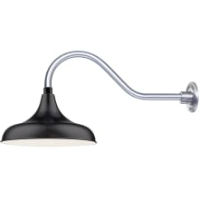 RLM 1 Light Outdoor Wall Sconce with 14" Wide Modified Warehouse Shade and 22" Gooseneck Stem
