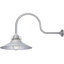 RLM 1 Light Outdoor Wall Sconce with 18" Wide Railroad Shade and 30" Gooseneck Stem