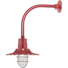 RLM 1 Light Outdoor Wall Sconce with 12" Wide Radial Shade and 13" Gooseneck Stem