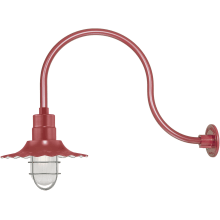 RLM 1 Light Outdoor Wall Sconce with 12" Wide Radial Shade and 24" Gooseneck Stem