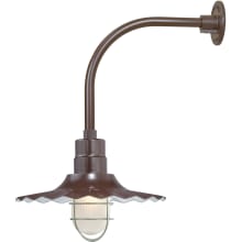 RLM 1 Light Outdoor Wall Sconce with 15" Wide Radial Shade and 13" Gooseneck Stem