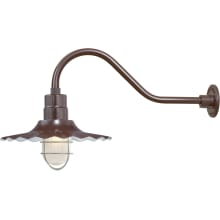 RLM 1 Light Outdoor Wall Sconce with 15" Wide Radial Shade and 21.5" Gooseneck Stem