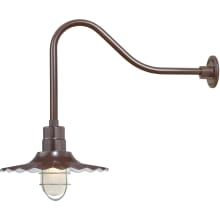 RLM 1 Light Outdoor Wall Sconce with 15" Wide Radial Shade and 23" Gooseneck Stem
