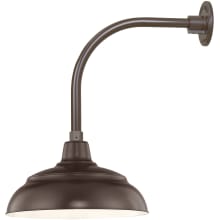 RLM 1 Light Outdoor Wall Sconce with 14" Warehouse Shade and 13" Gooseneck Stem