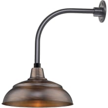 RLM 1 Light Outdoor Wall Sconce with 14" Warehouse Shade and 13" Gooseneck Stem