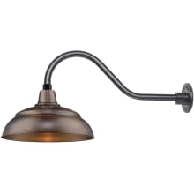 RLM 1 Light Outdoor Wall Sconce with 14" Warehouse Shade and 21.5" Gooseneck Stem