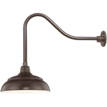 RLM 1 Light Outdoor Wall Sconce with 14" Warehouse Shade and 23" Gooseneck Stem