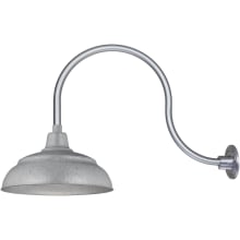RLM 1 Light Outdoor Wall Sconce with 14" Warehouse Shade and 24" Gooseneck Stem