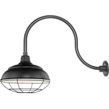 RLM 1 Light Outdoor Wall Sconce with 14" Warehouse Shade and 24" Gooseneck Stem