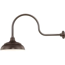 RLM 1 Light Outdoor Wall Sconce with 14" Warehouse Shade and 30" Gooseneck Stem