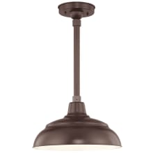 RLM 1 Light Outdoor Pendant with 14" Warehouse Shade and 24" Stem