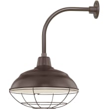 RLM 1 Light Outdoor Wall Sconce with 17" Warehouse Shade and 13" Gooseneck Stem