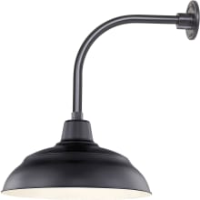 RLM 1 Light Outdoor Wall Sconce with 17" Warehouse Shade and 13" Gooseneck Stem