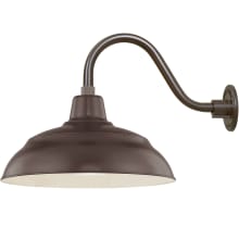 RLM 1 Light Outdoor Wall Sconce with 17" Warehouse Shade and 14.5" Gooseneck Stem