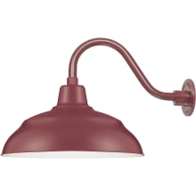 RLM 1 Light Outdoor Wall Sconce with 17" Warehouse Shade and 14.5" Gooseneck Stem