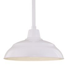 RLM 1 Light Outdoor Pendant with 17" Warehouse Shade and 36" Stem