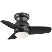 Spacesaver 26" 3 Blade Indoor LED Flush Mount Ceiling Fan with Wall Control Included