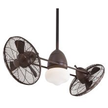Gyro Wet 42" Sweep 6 Blade Twin Turbo Indoor / Outdoor Ceiling Fan with LED Bulb and Wall Control Included
