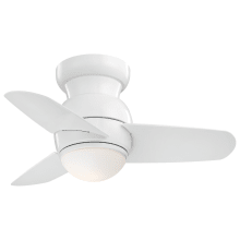 Spacesaver 26" 3 Blade Indoor LED Flush Mount Ceiling Fan with Wall Control Included